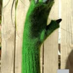 Mitaines mohair et soie vert avocat en Mohair des fermes de France - détail2