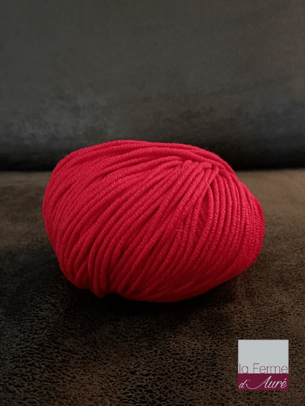 Laine Merinos d'Arles très douce, Origine France, coloris Rouge India