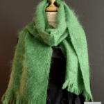 echarpe laine mohair vert bouteille - mohair des fermes de france