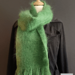 echarpe laine mohair vert bouteille - petit modele - mohair des fermes de france