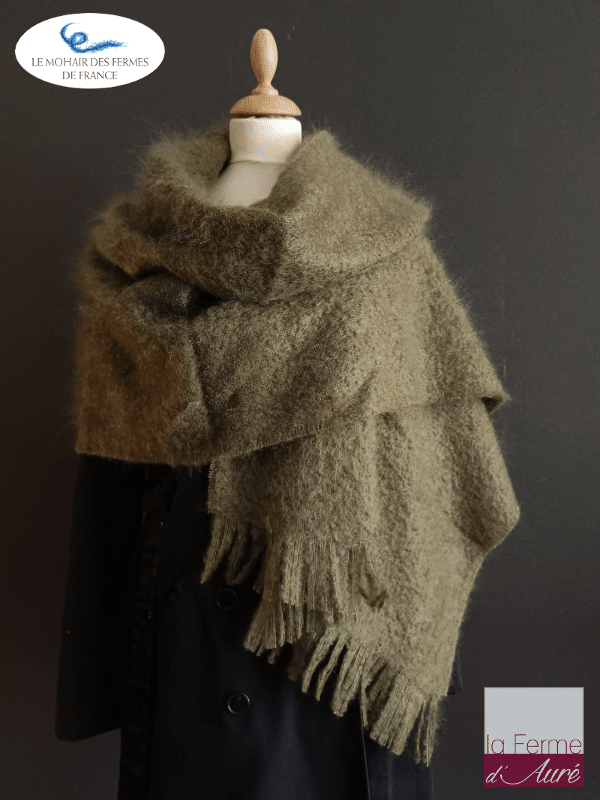 etole laine mohair vert kaki - mohair des fermes de france